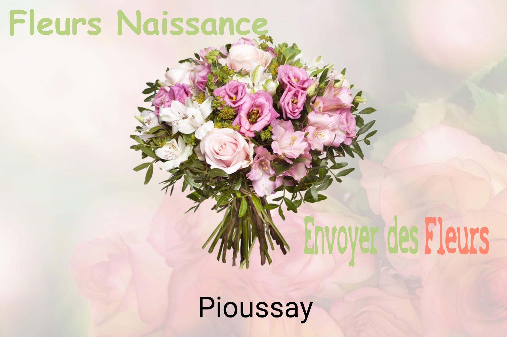 Bouquet de fleurs de naissance livré à Pioussay