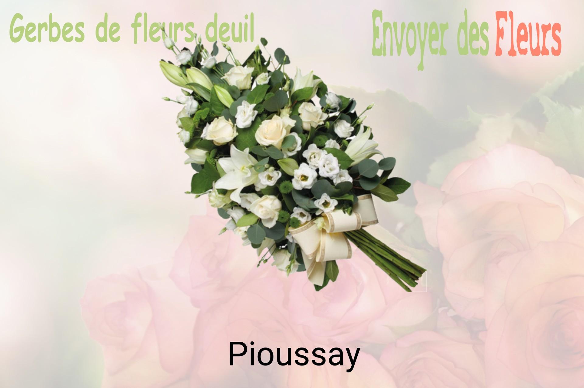 Gerbe de fleurs de deuil livrée à Pioussay